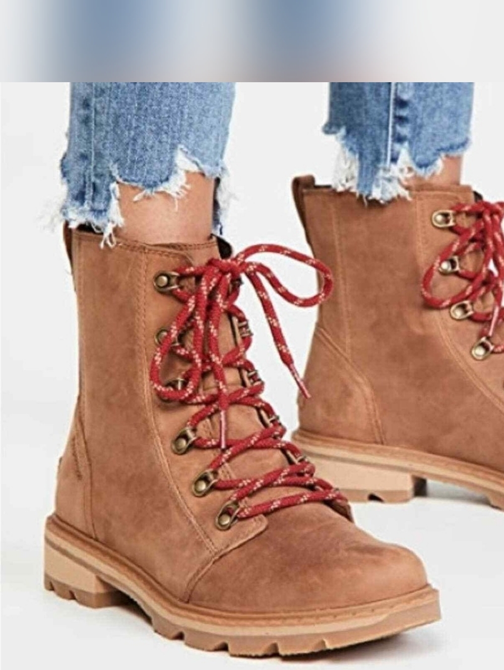 NEW Soreal Women's Tan Lace-Up Waterproof Boots